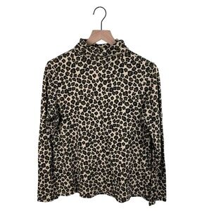 White Stag Leopard Print Top - Black and Tan